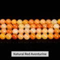 High-quality polished natural red aventurine gemstone beads for DIY jewelry making - Natural Red Aventurine (Slightly Waxed)