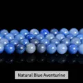 Natural polished blue aventurine round loose beads for DIY bracelet jewelry making - 31 Pieces/Strand / 12mm / Natural Blue Aventurine