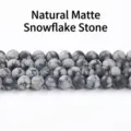 Natural matte snowflake obsidian loose beads for DIY handmade jewelry making - 6mm / 60 Counts / Matte Natural Snowflake Stone