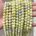 Natural yellowish-green jade chalcedony round loose beads for handmade DIY jewelry - 4mm (Approx 90 Pcs) / Natural Cauliflower Jade