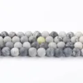 Natural matte black map jasper round beads for DIY bracelet making jewelry supplies - 4mm / 90 Pieces/Pack / Natural Matte Black Grid Stone