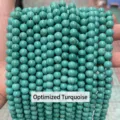 Smooth round turquoise loose beads string for handcrafted DIY jewelry making accessories - 6mm (Approx 60pcs) / Optimized Turquoise