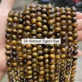 Perles en pierre œil de tigre naturelle 14 mm pour la création de bijoux DIY - 6mm environ 60pcs / Œil de Tigre Jaune Naturel 3A
