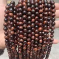 Perles rondes naturelles en œil de tigre rouge 3A 14mm pour la création de bijoux - 4mm (Environ 90 Perles) / Perles Œil de Tigre Rouge Naturel 3A