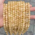 Natural yellow chalcedony round loose beads strands for DIY jewelry making art - 4mm (Approx 90 Pcs) / Optimized Yellow Gold Silk Jade