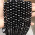 Hochwertige 7A Qualität schwarze Turmalin-Rundperlen für die DIY Schmuckherstellung - 4mm (ca. 90 Stk.) / 7A Natürlicher schwarzer Turmalin