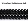 Premium 7A grade natural black agate round loose beads for DIY jewelry making crafts - 2mm (Approx 180pcs) / 7A Natural Black Agate Beads