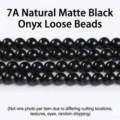 7A natural matte black onyx loose round beads for personalized DIY jewelry craft making - 6mm (Approx. 60 Pcs) / 7A Natural Matte Black Agate Beads