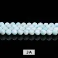 Hochwertige 3A Natursteinperlen in Hellblau marmoriert für DIY Schmuckherstellung - 8mm (ca. 47 Perlen) / 3A Natürlicher Larimar