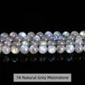 Premium 7A grade natural grey moonstone loose round beads for DIY jewelry making - 2mm (Approx. 180 Beads) / 7A Natural Grey Moonstone