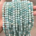 Glatte hellblaue Amazonit-Rundsteine für die Herstellung von DIY-Armbändern und Halsketten - 6mm (ca. 60 Stk.) / 5A Natürlicher Amazonit