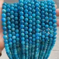 Lebhafte blaugrüne Naturstein Rundperlen für die DIY Schmuckherstellung Zubehör - 4mm (ca. 90 Stk.) / 5A Apatit