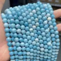 Hochwertige natürliche blaue Steinperlen für DIY handgefertigten Schmuck und Armbänder - 6mm (ca. 60 Stk.) / Optimierter Inländischer Larimar