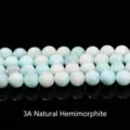 Hellblaue natürliche Hemimorphit Rundperlen der Güteklasse 3A für DIY-Schmuckkreationen - 6mm (ca. 60 Stk.) / 3A Natürlicher Hemimorphit