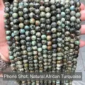 Natural African turquoise round gemstone loose beads for DIY jewelry bracelet making - 12mm (Approx. 31 Beads) / Natural African Turquoise