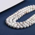 Perle di howlite bianca con venature marroni per la creazione di gioielli fai da te - 6mm (Circa 60 Pezzi) / Magnesite Naturale