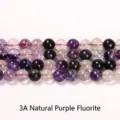 Hochwertige natürliche lila 3A-Fluorit-Rundperlen für die Herstellung von DIY-Schmuckstücken - 4mm (ca. 90 Stk.) / 3A Natürlicher violetter Fluorit