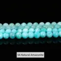 5A Natürliche hellblaue Amazonit Edelsteinperlen für DIY Schmuckherstellung - 5A Grad Natürlicher Amazonit / 8mm (Ca. 47 Perlen)