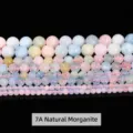Hochwertige 7A Natürliche Morganit Perlen Rund in Pastellfarben für DIY-Schmuckherstellung - 4mm (ca. 90 Stk.) / 7A Natürlicher Morganit
