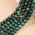 Hochwertige runde grüne Natursteinperlen für die DIY-Schmuckherstellung und Armbänder - 6mm (ca. 60 Stk.) / Natürlicher Lepidolith