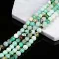 Polierte natürliche grüne Chrysopras-Steinperlen für die DIY-Schmuckherstellung - 6mm (ca. 60 Stk.) / Natürlicher Chrysopras
