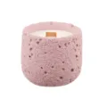 Roze getextureerde keramische geurkaars sojawas houten lont huisdecoratie cadeau idee - Groot 150g Roos / Roze