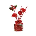 Set de difusor de aromas navideño con botella de vidrio y varillas rojas para regalo. - Difusor de aceites esenciales - Rosa roja de Navidad (Rosa oud)