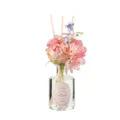Elegantly designed floral reed diffuser with decorative pink flowers for home fragrance ambiance. - Mint Rose (Rich & Sweet)