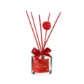 Red reed diffuser set for home decor, new year festive aroma gift bottle with sticks and bow. - Bowknot Style (Romantic Encounter)