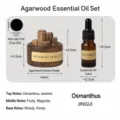 Holz Aroma Diffusor Set mit ätherischem Öl für Zuhause Schlafzimmer und Auto Entspannung. - 10ml Ätherisches Öl Set - Osmanthus