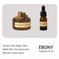 Holz Duftstein Aroma Diffusor Set mit ätherischem Öl für Zuhause Schlafzimmer Dekoration - 10ml Ätherisches Öl Set - Ebenholz & Sandelholz