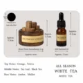 Holz Duftdiffusor Set mit schwarzem Walnussholzbecher für entspannende Raumaroma. - 10ml Ätherisches Öl Set - Ganzjahres-Weißtee