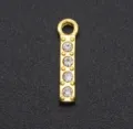 Gold plated letter I charm rhinestone DIY jewelry pendant accessory for women crafting - Letter I / Gold