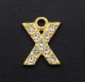 Gold plated alloy letter X charm pendant DIY rhinestone crystal jewelry accessory for women - Letter X / Gold
