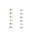 Collection of twelve months birthstone stainless steel stud earrings in gold plating - Steel / 12 Pairs Set / Set
