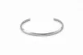 Minimalist stainless steel cuff bracelet with silver polished finish for men - 4MM Wide Minimalist Prism Style (TB13001) / 4mm Width / Silver
