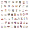 Set de 120 pegatinas de feliz cumpleaños, pegatinas decorativas impermeables - Feliz Cumpleaños Estilo B / 60 Piezas/Paquete