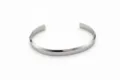 Minimalist stainless steel open cuff bracelet for men with sleek silver polished finish - 6MM Wide Minimalist Prism Style (TB13002) / 6mm Width / Silver