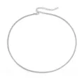 Elegant minimalist silver stainless steel box chain necklace for women layering jewelry - 1.2MM Wide-42MM Full Length / Silver