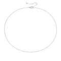 Elegant silver stainless steel thin chain necklace with adjustable lobster clasp - 38+5cm / Silver