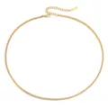 Minimalist high polished golden thin stainless steel box chain necklace for women - 2MM Wide-38MM Full Length / Gold