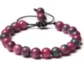 Bracelet de perles de yoga en pierres précieuses 8mm, cordon noir ajustable chic. - 2
