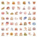 54pcs pegatinas PET hadas set acuarela dibujos animados flores animales decorativas impermeables. - Hada / Paquete de 54 pzas