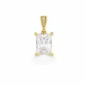 Elegante ciondolo in zircone cubico taglio smeraldo con gancio placcato oro per gioielli - Quadrato / Oro