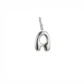 Polished stainless steel bubble letter A pendant charm for DIY personalized jewelry - Pendant Only (Letter A) / Silver