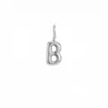 Polished silver stainless steel bubble letter B initial pendant for DIY jewelry - Pendant Only (Letter B) / Silver