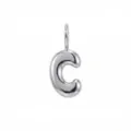 Silver bubble letter C pendant in polished stainless steel for DIY jewelry - Pendant Only (Letter C) / Silver