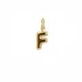 Elegant polished gold bubble letter F pendant made of stainless steel for DIY jewelry - Pendant Only (Without Chain) (Letter F) / Gold