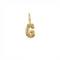 Gold-toned stainless steel bubble letter G initial pendant for DIY jewelry - Pendant Only (Without Chain) (Letter G) / Gold
