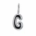 Ciondolo lettera G in acciaio inossidabile argento lucido con gancio a S per gioielli - Lettera G / Argento